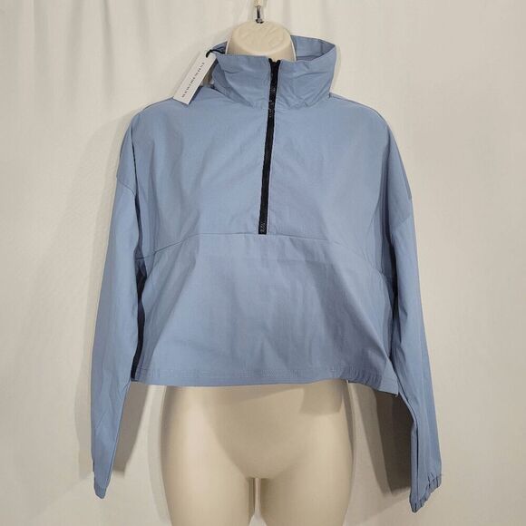 WeWoreWhat Solic Dusty Blue Cropped Quarter Zip Pullover X-Small - Picture 1 of 7